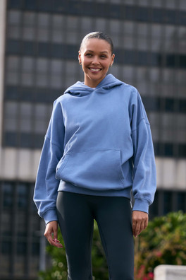 Idol Womens Drop Shoulder Hoodie - Pale Blue