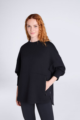 Vicky Womens Longline Sweat - Black
