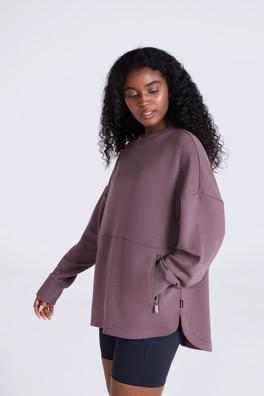 Vicky Womens Longline Sweat - Purple