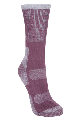Cotton Womens Mid Calf Hiker Socks - Pink