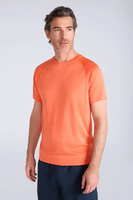Endurance Stripe IsoCool Mens Tee - Bright Orange
