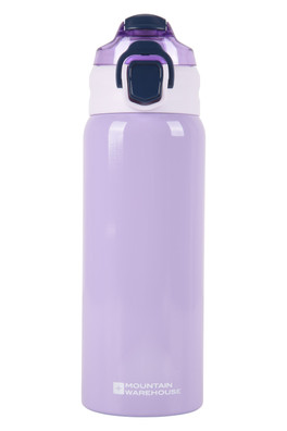 Insulated Push Lid Water Bottle 600ml - Lilac