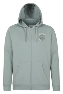 Adventure Awaits Mens Graphic Full Zip Hoodie - Pale Green