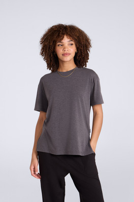 Sarah Womens Active Short Sleeve Tee - Charcoal
