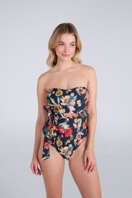 Animal Womens Printed Bandeau Belted Swimsuit - Mixed