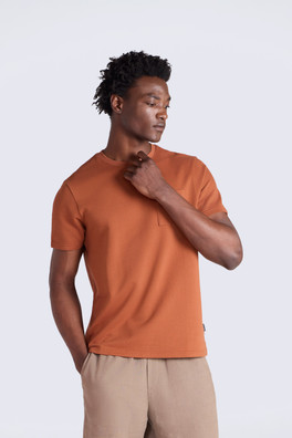 Texture Mens Pocket T-Shirt - Rust