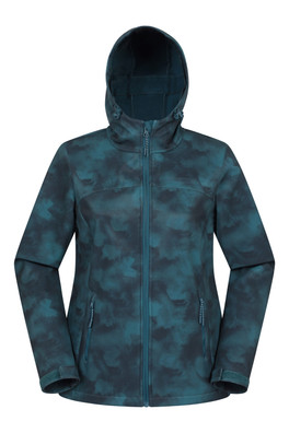 Exodus Womens Printed Water Resistant Softshell Jacket - Dark Green