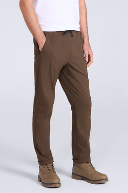 Elevate Mens Elasticated Walking Trousers - Dark Khaki