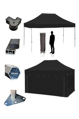 Protex40 4.5m x 3m Gazebo - BLACK