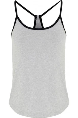 Yoga Womens Vest - Silver Melange/Black
