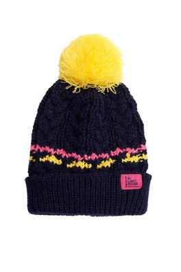 Bobbie Kids Bobble Hat - Navy Lemon