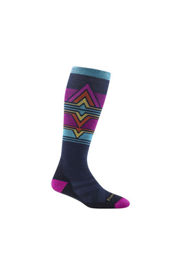 Ladies Knee High Ski Snowboard Merino Wool Socks - Blue