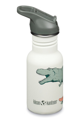 Kids Classic 355ml Water Bottle - Flip Seal Cap - Dino Skate