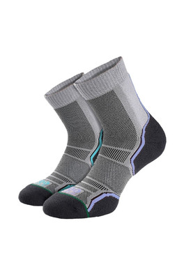 Ladies Trail Single Layer Socks Twin Pack - Grey