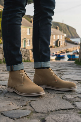 Newington Mens Premium Suede Leather Chukka Boots - Tan