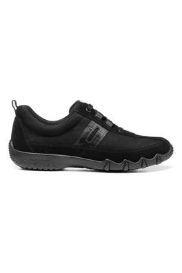Leanne II Women's Wide Fit Nubuck Trainer - Black Croc