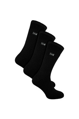 3 Pack Mens Winter Socks With Comfort Top - Black