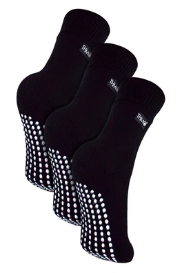 Kids Indoor Slipper Socks with Grippers - Black