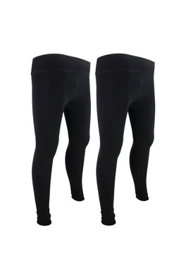 2 Pack Ladies Thermal Bottoms Leggings for Winter - Black