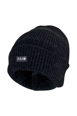 Ladies 3m Thinsulate Chenille Beanie Hat - Black