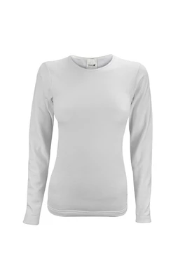 Ladies Long Sleeved Thermal Top for Winter - White