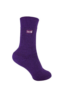 Mens Fleece Lined Knitted Thermal Gloves - Purple