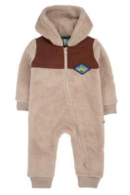 Baby 100% Recycled Polyester Cord Ted Snuggle Suit - Twig/Teddy Bear