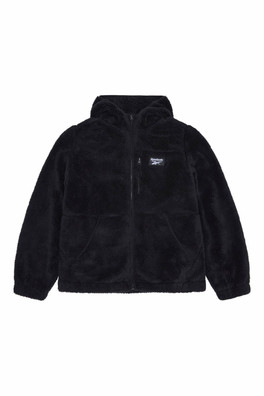 Double Monkey Fleece Womens Jacket - Black