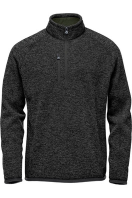 Avalanche Mens Quarter Zip Fleece Top - Black