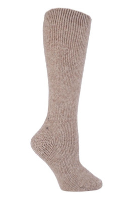 Womens Knee High Thermal Wool Rich Socks - Beige
