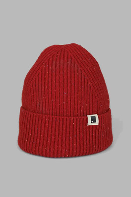 Moorland Wool Rib Beanie - Red
