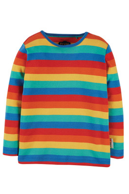 Kids 100% Cotton Longsleeve Tee - Rainbow Stripe