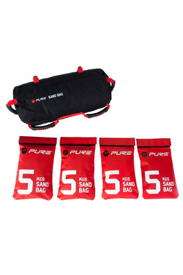 Sandbag (Contains 4 x 5kg Empty Sand Packets) - Black/Red