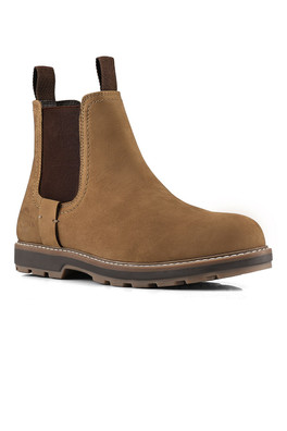Wells Mens Leather Waterproof Dealer Chelsea Boots - Tan