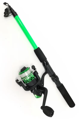 1.65m Wilderness Telescopic Rod and Reel Kids Set - Green/5-20g
