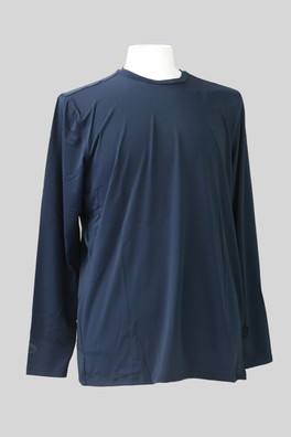 Mens Long Sleeve Tech Tee 92% Recycled Polyester - Navy