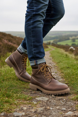 Bracken Mens Leather Boots - Waxy Brown