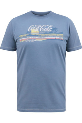 D555 Norfolk Beach Scene Mens Coca Cola T-Shirt - Denim Marl