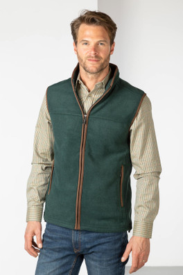 Huggate Mens Premium Fleece Waistcoat - Dark Forest