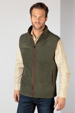 Huggate Mens Premium Fleece Waistcoat - Khaki
