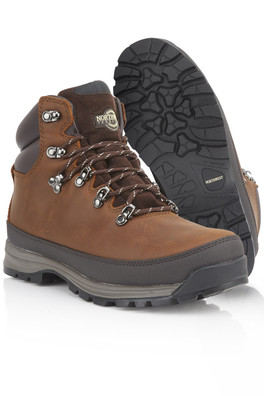 Pelly Mens Leather Waterproof Hiking Boots - Tan