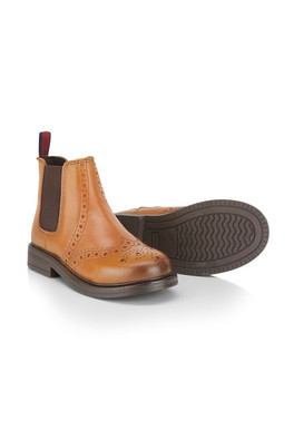 Noel Kids Premium Leather Dealer Boots - Tan