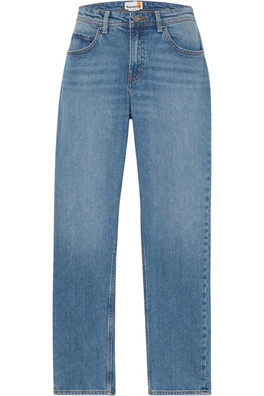 Sandown Womens Leather Patch Jeans - Denim