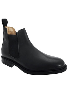 Mens Leather Gusset Boots - Black