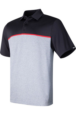 Playoff 3.0 Mens Stripe Polo Shirt - Black/Red/Black
