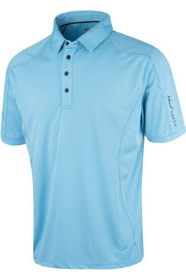 Mens Topstitched Polo Shirt - Turquoise