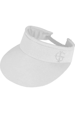 Womens Logo Diamante Sun Visor - White