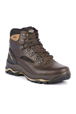 Quatro Mens Waterproof Hiking Boot - Brown Waxed Leather