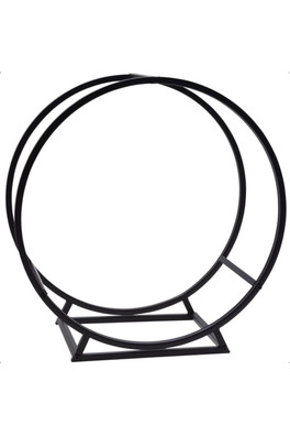 Round Contemporary Log Basket - Black