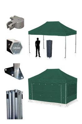 Protex50 4.5m x 3m Gazebo - RACKING GREEN